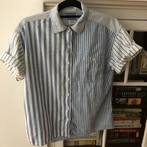 Vintage contrasting striped button up